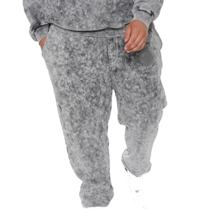 Vente en gros Ensemble de survêtements pour hommes en polaire oversize délavés à l'acide Survêtements pour hommes deux pièces fabriqués par des professionnels - Product Image 3