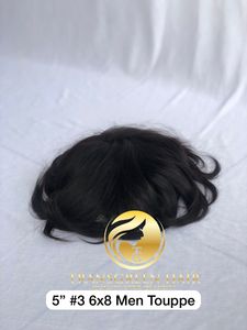 New Arrival Hot Selling Product 100 Raw Indian <b>Temple</b> Virgin Remy 5'' #3 6x8 <b>Men</b> Touppe Extension 12A Top Grade Wholesale - Product Image 2