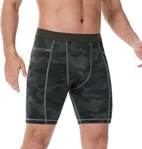 Shorts de compression ajustés pour hommes, haute qualité, pour gym et yoga, en tissu Spandex, anti-transparence, confortables, taille élastique - Product Image 6