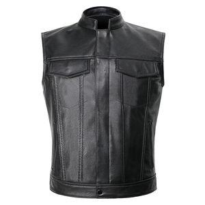 Gilet tactique formel en cuir véritable noir pour homme de haute qualité, réversible, séchage rapide, respirant, imperméable, tissu crocheté - Product Image 1