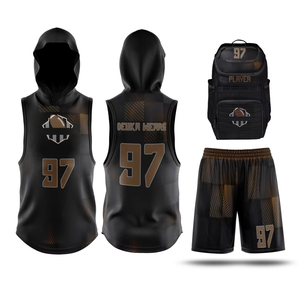 Impresión por sublimación, uniformes de fútbol americano hechos a medida con logotipo personalizado de poliéster 100% de alta calidad, conjunto de uniformes - Product Image 2