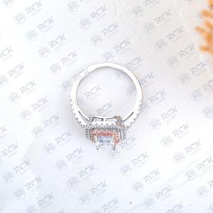 1.00 CTW émeraude coupe Double Halo Moissanite bague 925 argent Sterling VVS clarté femmes mariage montage bijoux - Product Image 6