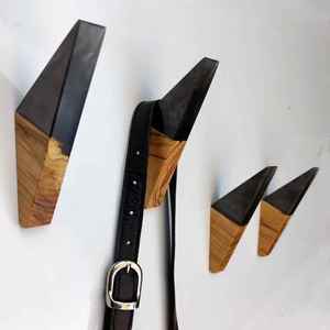 Ganchos de madera Ganchos para abrigos montados en la pared Ganchos de pared de madera individuales vintage de alta resistencia para abrigos Sombrero Gorro para llaves Bolsa Bufanda colgante - Product Image 3