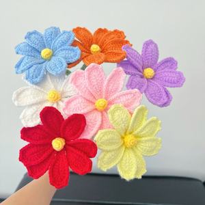 Fleur de Gesang au crochet finie, tissée à la main avec des fleurs artificielles, cadeau pour la Saint-Valentin, la fête des enseignants, décoration de la maison - Product Image 1