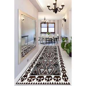 Geometric Pattern Rug, Printed Rug <b>for</b> Farmhouse Decor, Boho <b>Bathroom</b> <b>Mat</b>,Chenille Rug - Product Image 5