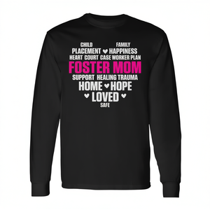 T-shirt à manches longues pour maman d'accueil, pour le soutien des soins en famille, la guérison, l'espoir, la sécurité, la famille, le placement des enfants, le bonheur - Product Image 2