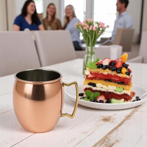 Mug à Moscow Mule en cuivre pur de qualité supérieure, écologique, design martelé avec poignée, vente en gros, export, matériau en cuivre - Product Image 6