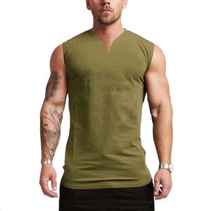 Camisetas sin mangas premium para hombre al por mayor, de poliéster/algodón, de secado rápido, transpirables, de talla grande, para gimnasio, fitness, estilo urbano de verano. - Product Image 1