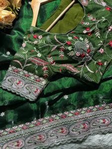 Indian Export Quality Amazing Color High on Demand Pure Soft Zimmy Choo Silk <b>Saree</b> With Embroidery 3 mm Sequence Work for <b>Sale</b> - Product Image 6