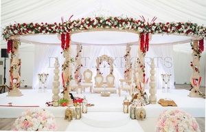 งานแต่งงานแบบอินเดียใต้ แมนดาปาม น่านตาลวดลายสวยงาม งานแต่งงานแบบศรีลังกา แมนดาป/เวทีธีมนกยูง แมนดาปงานแต่งงานแบบน่านตาลวดลายสวยงาม - Product Image 3