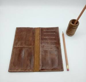 Men's Slim Custom <b>RFID</b> Smart <b>Card</b> <b>Wallet</b> Long Minimalist Leather Design Open Closure Factory Wholesale New Design Polyester - Product Image 3