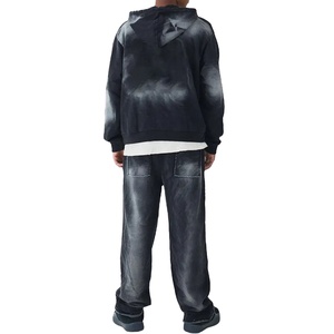 Sudaderas con Capucha Personalizadas de Nuevo Diseño para Hombre, con Cierre, Hombros Caídos, Estilo Desgastado por el Sol, 100% Algodón, Casuales - Product Image 2