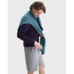 กางเกงขาสั้นผ้าลินินผ้าฝ้ายระบายอากาศสำหรับผู้ชายในฤดูร้อนกางเกงชายหาดฮาวายสีทึบเสื้อฮิปฮอปสตรีทหลวมอเนกประสงค์ - Product Image 4