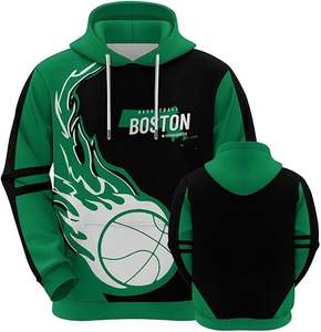 Custom Basketball Team <b>Hoodie</b> Full Print Streetwear Pullover | <b>Orange</b> & Blue Sports Fan Teamwear | Personal Logo & Name Print - Product Image 3