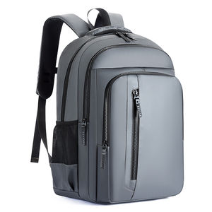 Sac à dos scolaire unisexe grande capacité en cuir PU et polyester imperméable 36-55L, tendance pour adolescents, voyage - Product Image 1