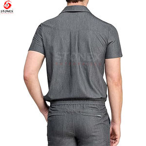 Elegante Unisex Nuevo Diseño Enfermería Scrubs Transpirable Hospital Scrub Sets para Hombres Casual Estampado Verano Uniformes Médicos - Product Image 3