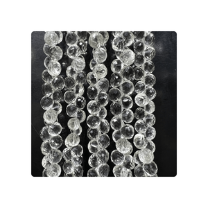 Exquis 6-7MM Cristal Naturel Quartz Gemme Facettes Oignon Gouttes Briolette Perles Lâche Nature Cristal pour Élever Élégamment - Product Image 4