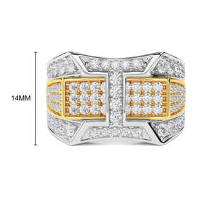 Luxuey 2023 caliente Popular 18K chapado en oro corazón 925 anillo de plata esterlina Moissanite nuevo diseño moda boda compromiso diamante - Product Image 4