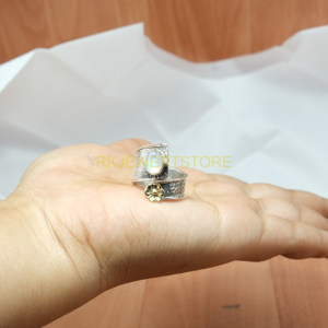 Natural Blue Fire Rainbow Moonstone <b>Ring</b> Handmade Adjustable 925 Sterling Silver <b>Statement</b> <b>Ring</b> Unique Moonstone Jewelry - Product Image 4