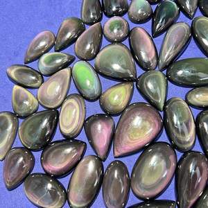 Cabujón de obsidiana arcoíris, lote al por mayor, piedras preciosas sueltas, Ojo de arcoíris, obsidiana brillante para la fabricación de joyas - Product Image 2