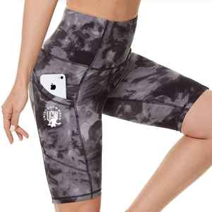 Shorts de yoga d'été taille haute pour femmes vêtements de sport respirants à séchage rapide personnalisés avec technique lavée à motif de dauphin de butin - Product Image 2