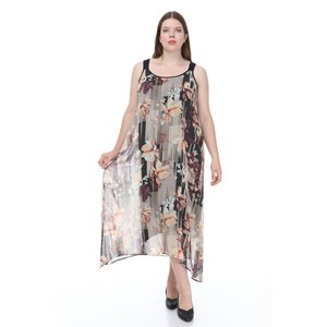 Maxi abito da donna con motivo floreale geometrico Chiffon taglie forti-per il lavoro estivo occasioni speciali - Product Image 3