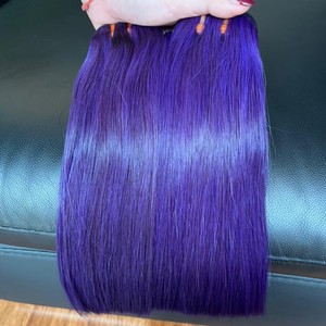 Máquina de alta calidad en doble trama 2023 100% cabello humano Color azul vietnamita 100% Peluca de cabello humano - Product Image 4