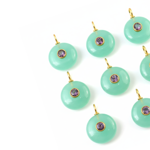 Pendentifs en argent sterling 925 avec incrustation de chalcédoine bleu aqua naturelle, bijoux en pierres précieuses pour femmes, vente en gros - Product Image 4