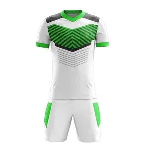 Blanc Personnalisé Adulte Enfants Football Jersey Ensemble Football Kit Hommes Enfant Football Formation Uniformes Ensemble Équipe Personnalisé