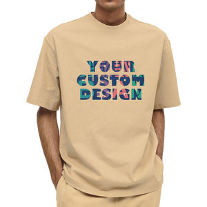 Camiseta en blanco de gran tamaño 220G 100% algodón para hombre, Color personalizado, transpirable, ecológico, ropa informal de verano de talla grande al por mayor - Product Image 2