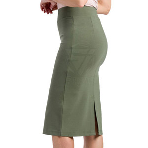 Faldas Lápiz de Algodón 100% Transpirables con Botones Naranjas para Mujer, Trajes de Negocios para Oficina y Desplazamientos Diarios - Product Image 2