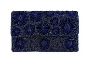 Bolso de mano cruzado de embrague Bolso de fiesta de noche de diamantes de imitación de cristal metálico con patrón de sobre a rayas - Product Image 4