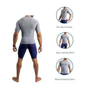 T-shirt de sport à manches longues pour homme avec logo personnalisé, à séchage rapide, compression, pour la course à pied, le jogging, couleur unie, vêtements de sport, printemps - Product Image 3