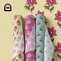Tissu en coton floral Topoints pour robes, impression numérique, motifs personnalisés ABH