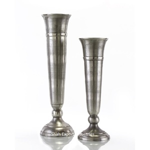 Nouvellement conception métal trompette Vase de table fleur Vase pour la maison mariage événement fête décorations argent métal Vases - Product Image 2