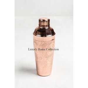 Modern Copper Color Metal Tabletop Drinkware Cocktail Shaker Hammered Design Designer Fancy Look Custom Measurement Bar <b>Tools</b> - Product Image 4