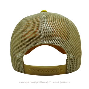 Sombreros de camionero traseros de malla con logotipo de parche tejido de 6 paneles personalizados con cierre ajustable Gorras Premium OEM ODM Proveedor de sombreros de Vietnam L01 - Product Image 3