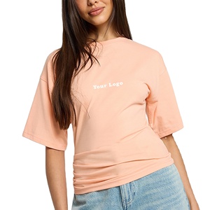 Camiseta Casual de Verano para Mujer, Tejida en Algodón y Elastano, Manga Corta, Cuello Redondo, Manga Mariposa, Antipilling, Cómoda y Holgada - Product Image 1