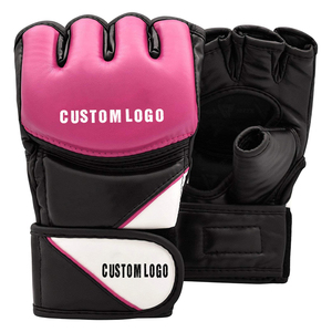 Gants de grappin demi-doigt unisexes Logo personnalisé et design Gants de MMA pour hommes et femmes en cuir Vente en gros - Product Image 1