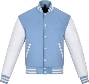 Chaquetas universitarias Versity de talla grande para hombre, venta al por mayor, chaqueta universitaria en blanco con logotipo personalizado, chaqueta de béisbol lisa con letras para hombre 2025 - Product Image 1