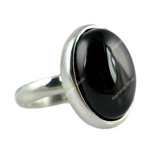925 Sterling Silver Handmade <b>Statement</b> <b>Ring</b> Black Onyx Oval Cocktail Gemstone July Birthstone <b>Ring</b> for Party Black Jewelry - Product Image 6