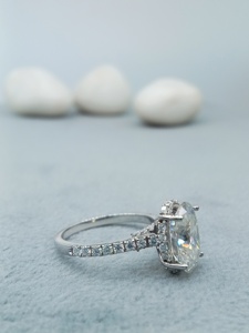 14K White Gold Wedding Ring with 3 Carats Moissanite Diamond <b>Fine</b> <b>Jewelry</b> <b>Set</b> Certified by GRA - Product Image 2