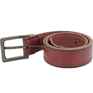 Vente en gros de ceintures en cuir décontractées à la mode pour le travail et les affaires Ceinture en laiton antique à boucle unique pour hommes en cuir véritable - Product Image 3