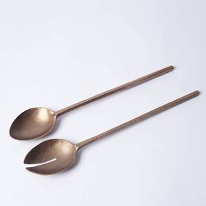 Serveur à salade en acier inoxydable noir en gros, cuillère et fourchette de service en métal poli brillant pour les hôtels, les restaurants et les fournisseurs de traiteur - Product Image 5