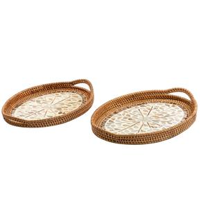 Vaisselle de qualité standard plat de service alimentaire plateaux en bois conception d'incrustation d'os forme rectangulaire plateau de service en bois de table - Product Image 6