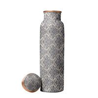 Bel ensemble de bouteille en cuivre avec verre en cuivre bleu qualité de couleur standard pour salle de sport bureau école eau potable bouteille en cuivre