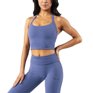 Débardeur de sport pour femme avec soutien-gorge intégré, extensible, coupe ajustée, sans manches, respirant, idéal pour l'entraînement et le fitness - Product Image 2