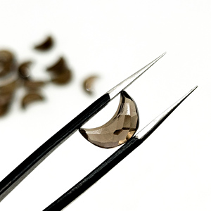 AAA Smoky Quartz Faceted Crescent Moon Shape Gemstone for Jewelry Making, Loose <b>Hand</b> Carved Quartz Carving Briolette Beads 12mm - Product Image 5