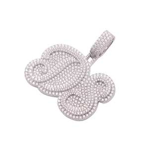 Colgante personalizado de Plata de Ley 925 con nombre personalizado, colgante de letra VVS1, joyería de diamantes cultivados en laboratorio - Product Image 3