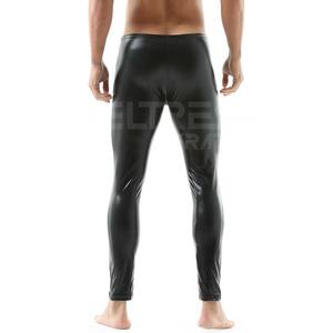 Pantalons pour hommes Pantalons droits incurvés rayés et extensibles en cuir de motard Pantalons de motard de haute qualité en cuir pour hommes - Product Image 2